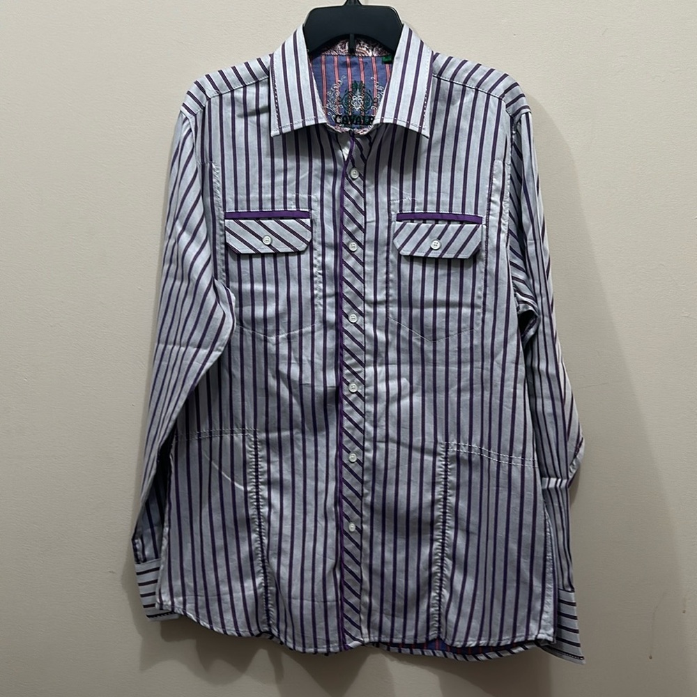 Calvary Purple Stripped Western Shirt
